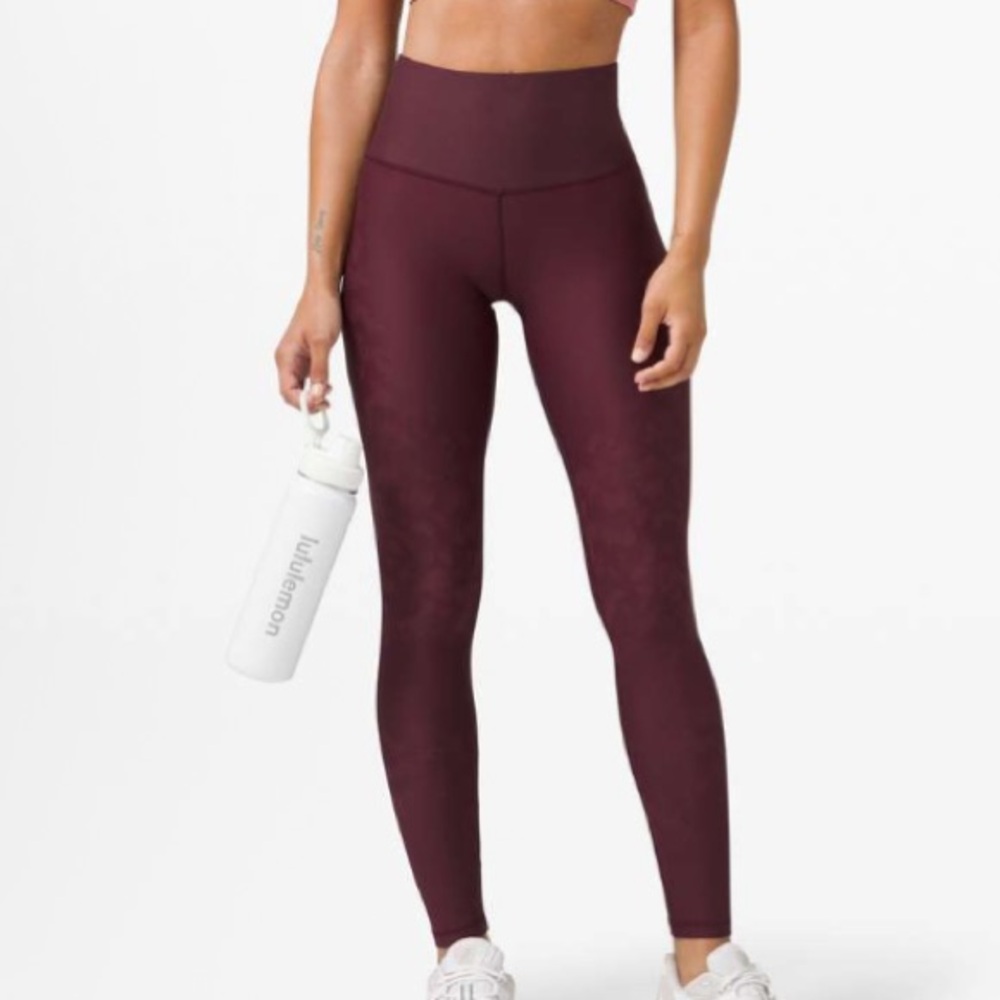 Lululemon Mapped Out Leggings in Cassis / Smoky Red | Size 4, 28” Inseam